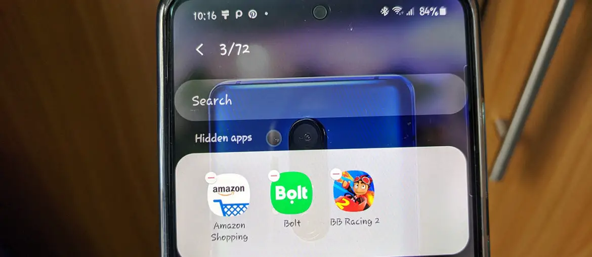 How to hide apps in samsung galaxy one ui phones